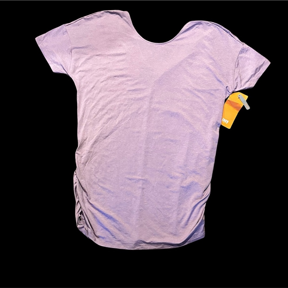 NEW LAVENDER SHORT SLEEVE TUNIC TOP BY LUCY WOMENS XL